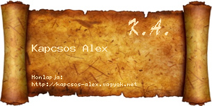 Kapcsos Alex névjegykártya